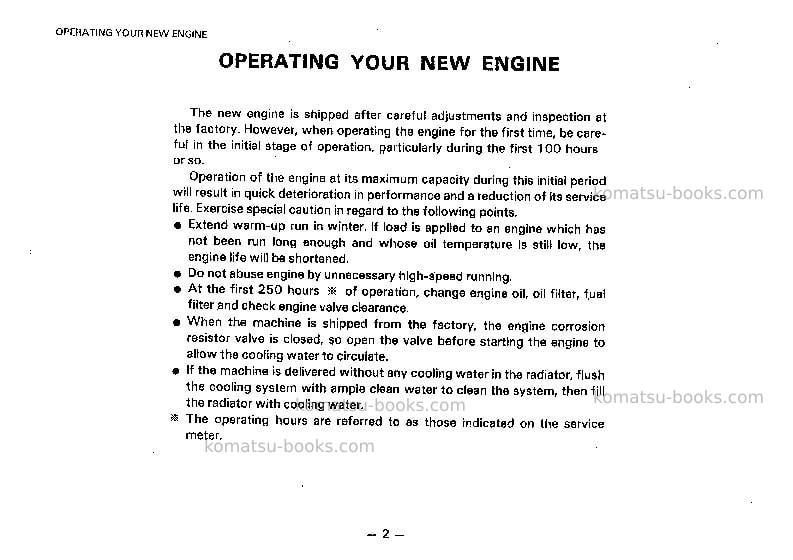 Komatsu s6d95l-1jpn-for ksp Operation manual cover Page 3 Komatsu s6d95l-1jpn-for ksp Operation manual cover Page 3