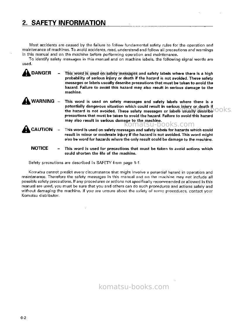 Komatsu wa380-3jpn Operation manual cover Page 3 Komatsu wa380-3jpn Operation manual cover Page 3