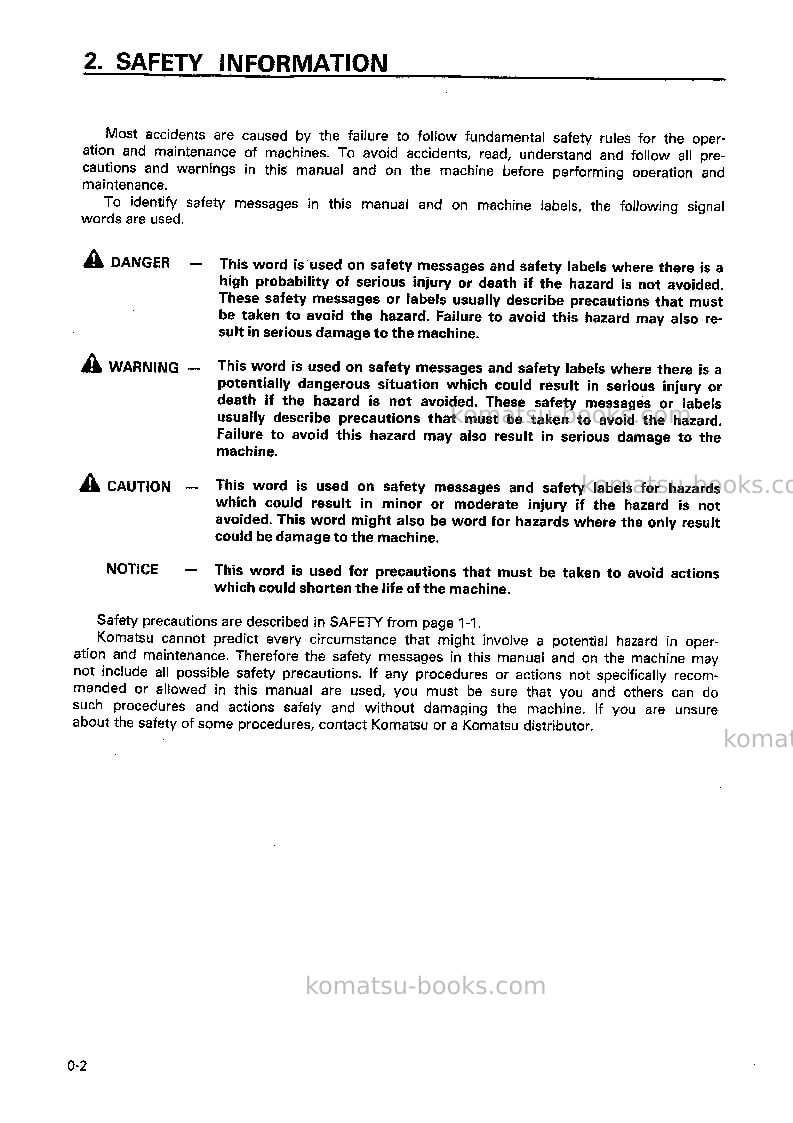 Komatsu d65ex-12jpn-trimming dozer for china Operation manual cover Page 3