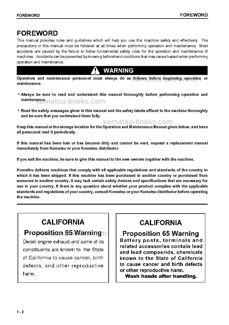 Komatsu d65ex-12jpn Operation manual cover Page 3 Komatsu d65ex-12jpn Operation manual cover Page 3