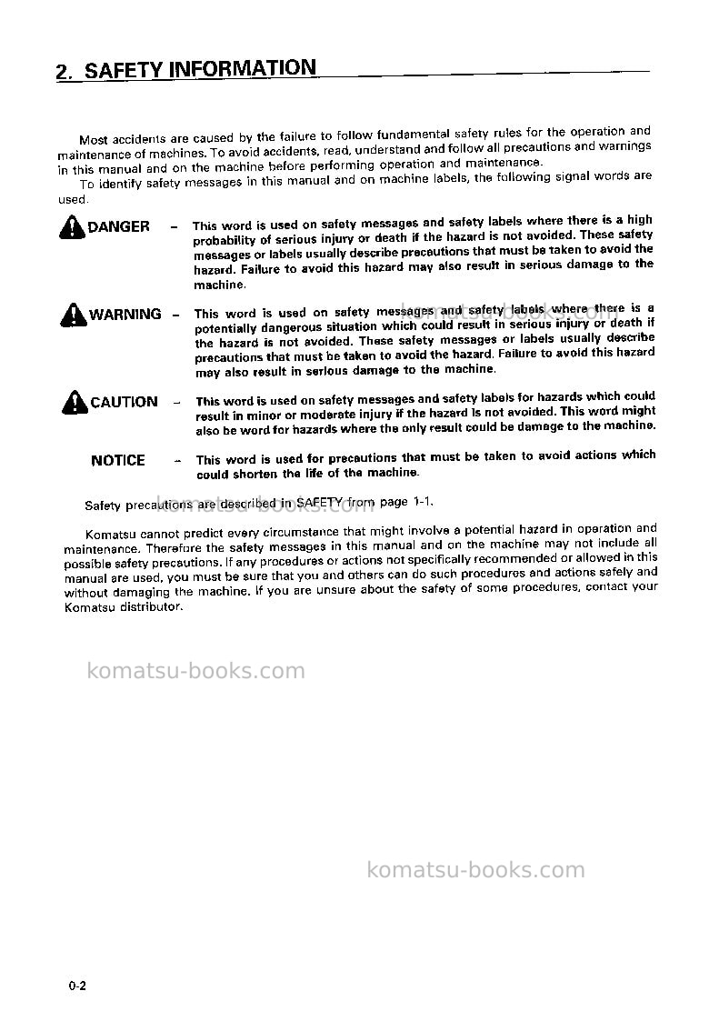 Komatsu wa120-3jpn Operation manual cover Page 3 Komatsu wa120-3jpn Operation manual cover Page 3