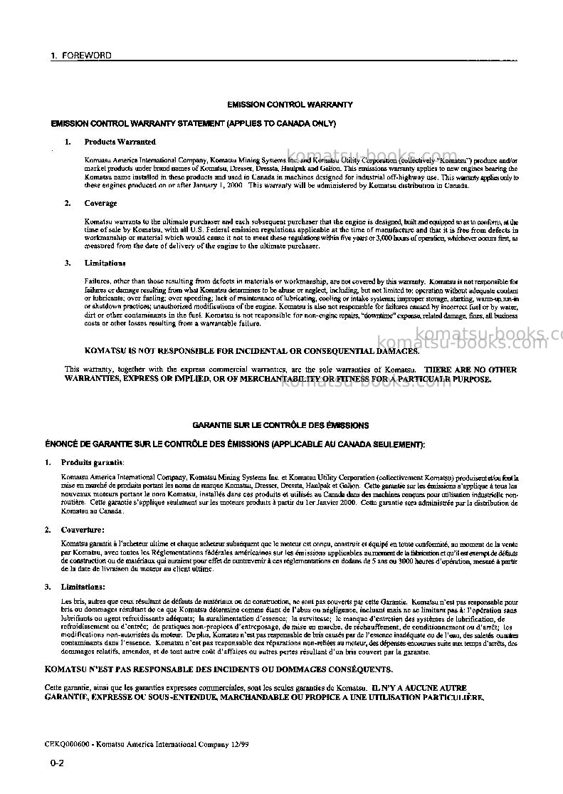 Komatsu d575a-2jpn-super dozer Operation manual cover Page 3 Komatsu d575a-2jpn-super dozer Operation manual cover Page 3