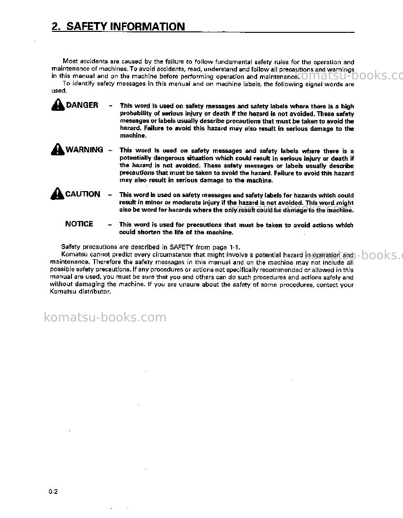 Komatsu d41e-6bra Operation manual cover Page 3 Komatsu d41e-6bra Operation manual cover Page 3