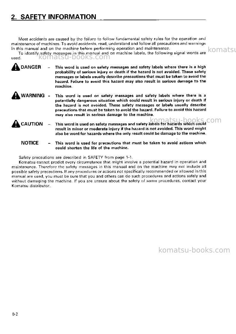 Komatsu d375a-2jpn Operation manual cover Page 3 Komatsu d375a-2jpn Operation manual cover Page 3