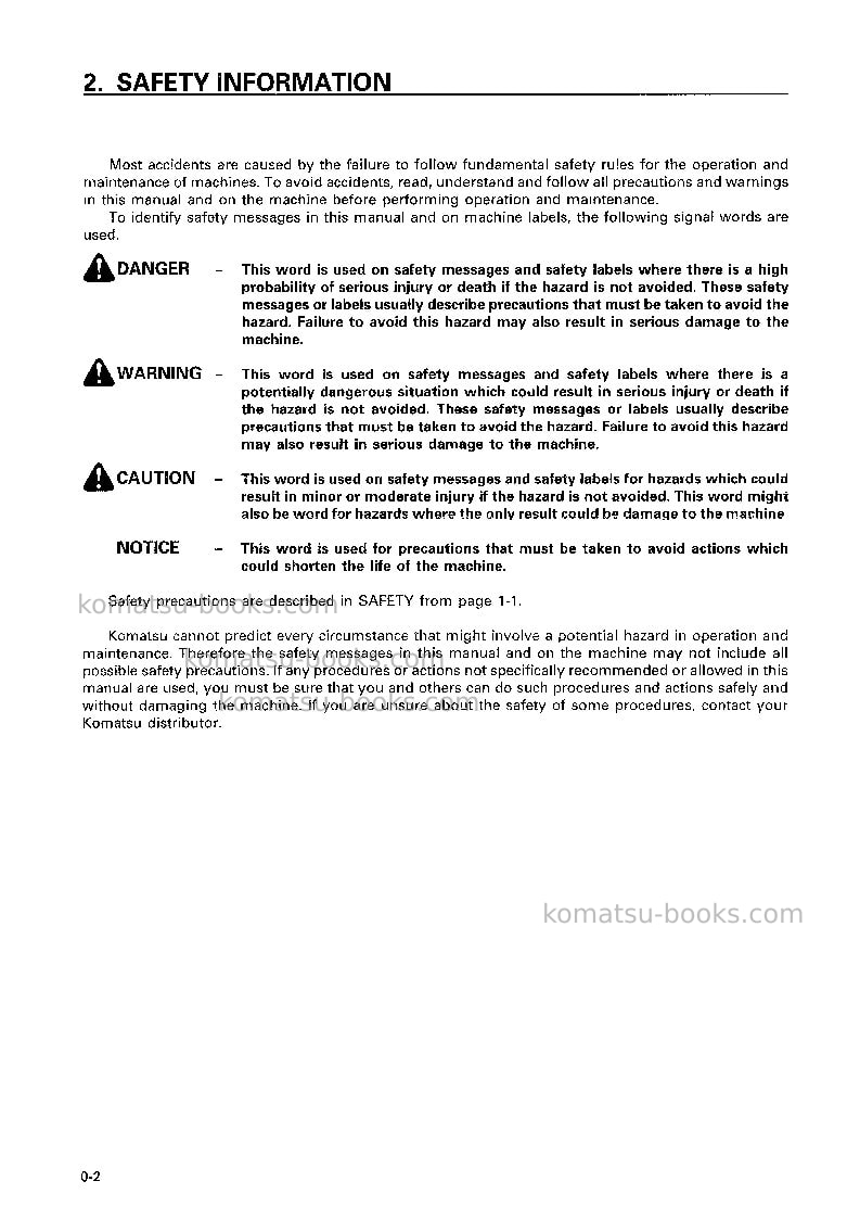 Komatsu wa470-3jpn Operation manual cover Page 3 Komatsu wa470-3jpn Operation manual cover Page 3