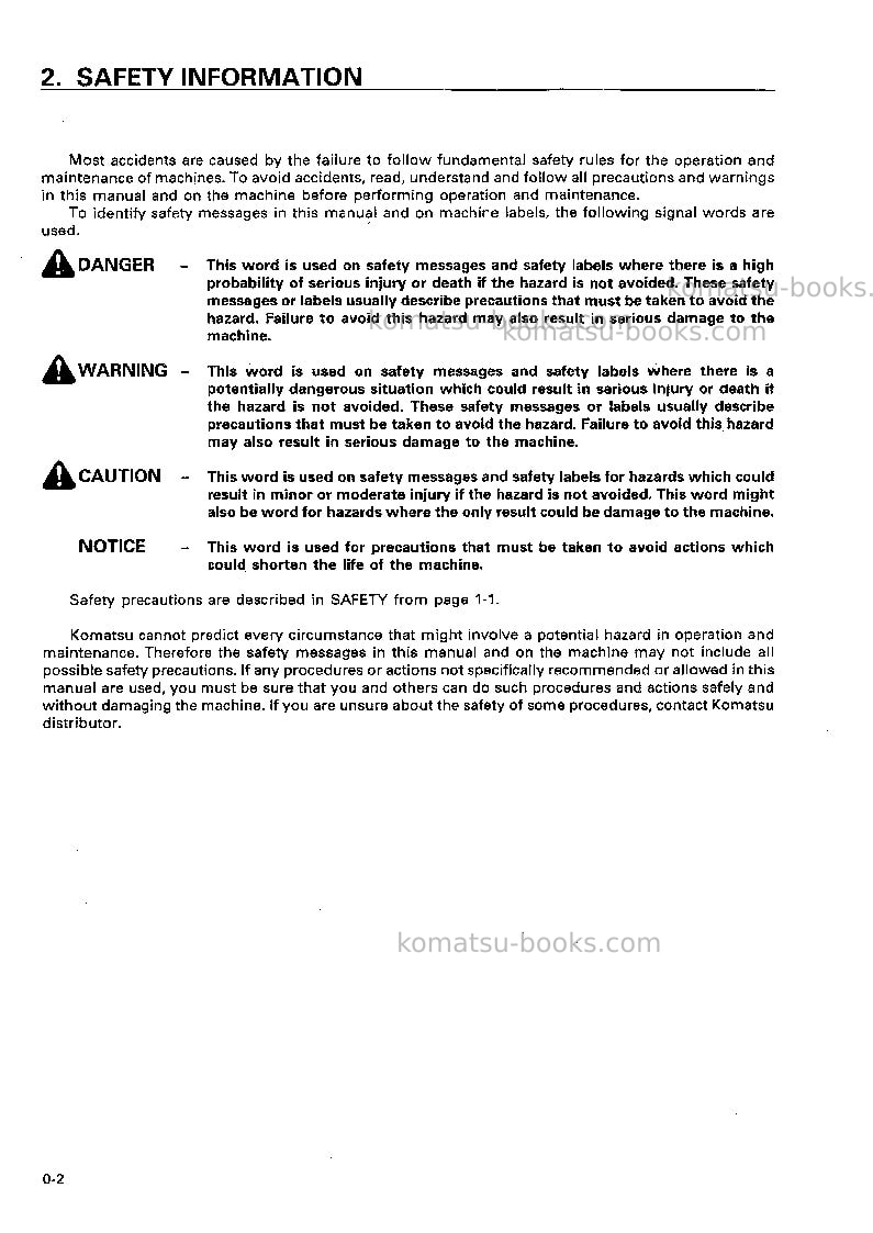 Komatsu jv40dw-3jpn Operation manual cover Page 3 Komatsu jv40dw-3jpn Operation manual cover Page 3