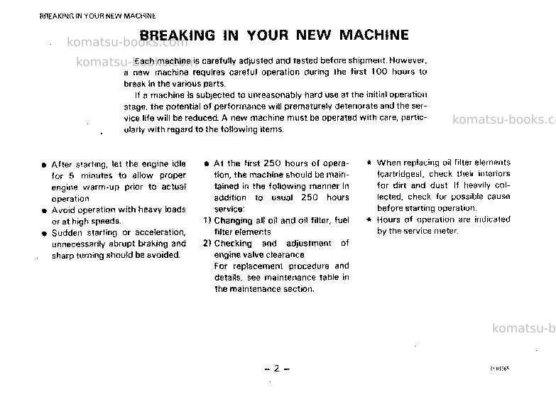 Komatsu d21s-6jpn-a Operation manual cover Page 3 Komatsu d21s-6jpn-a Operation manual cover Page 3