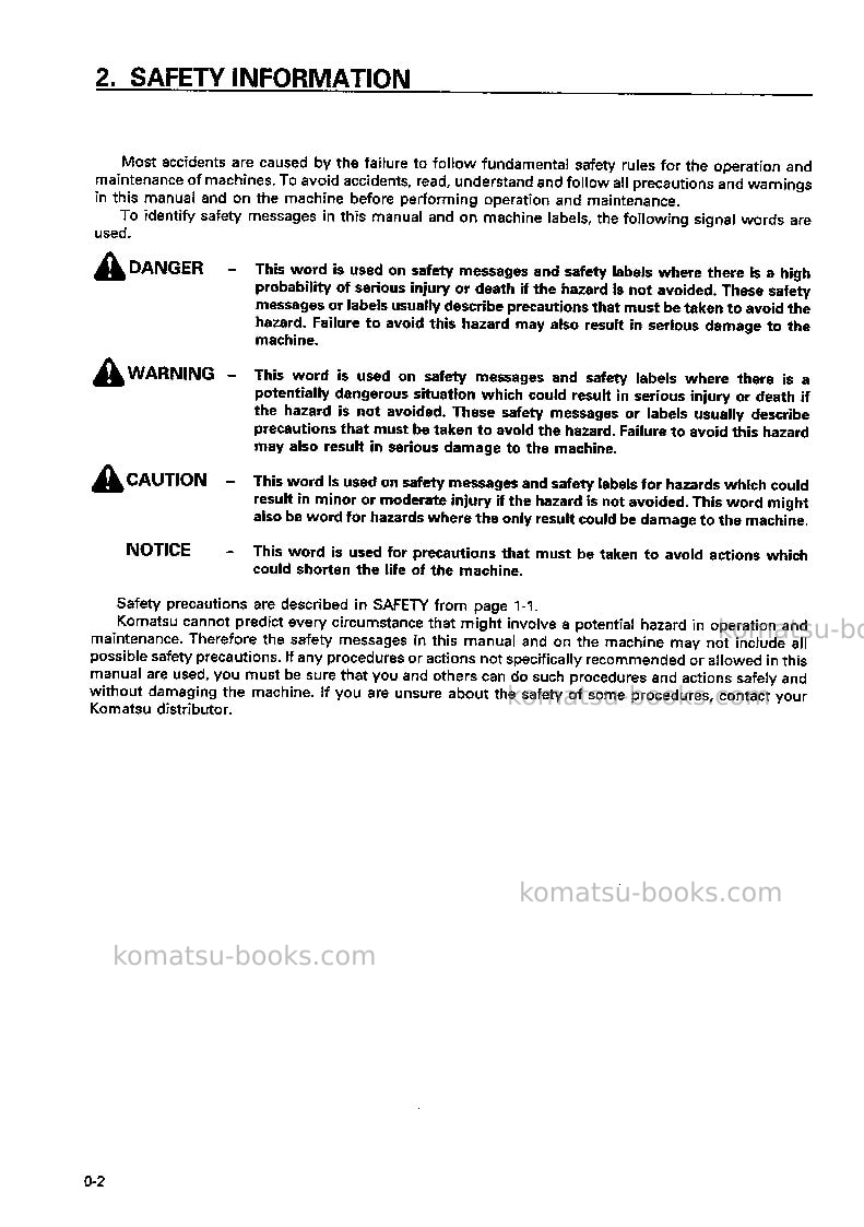 Komatsu sk1020-5ita-turbo Operation manual cover Page 3