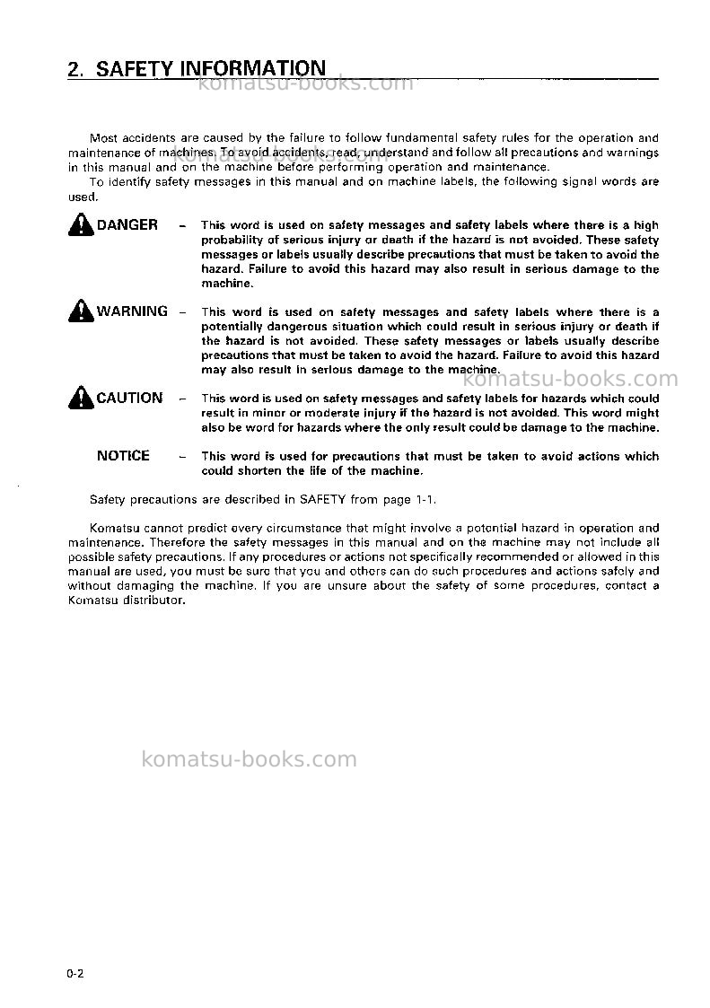 Komatsu pc800se-6jpn Operation manual cover Page 3 Komatsu pc800se-6jpn Operation manual cover Page 3