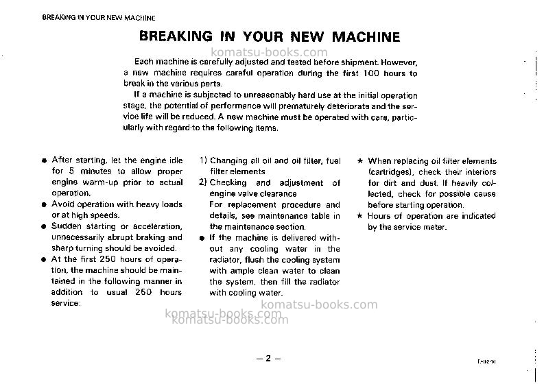 Komatsu d37e-2jpn Operation manual cover Page 3