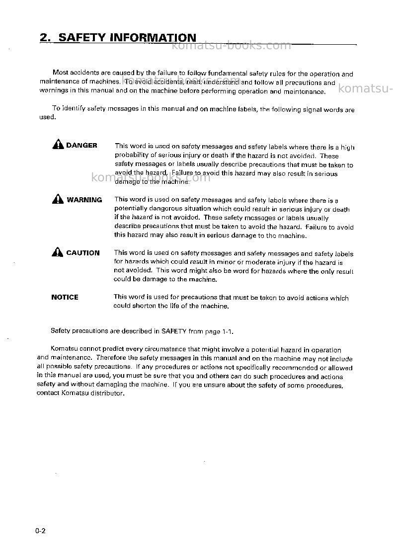 Komatsu wt500e-1jpn Operation manual cover Page 3