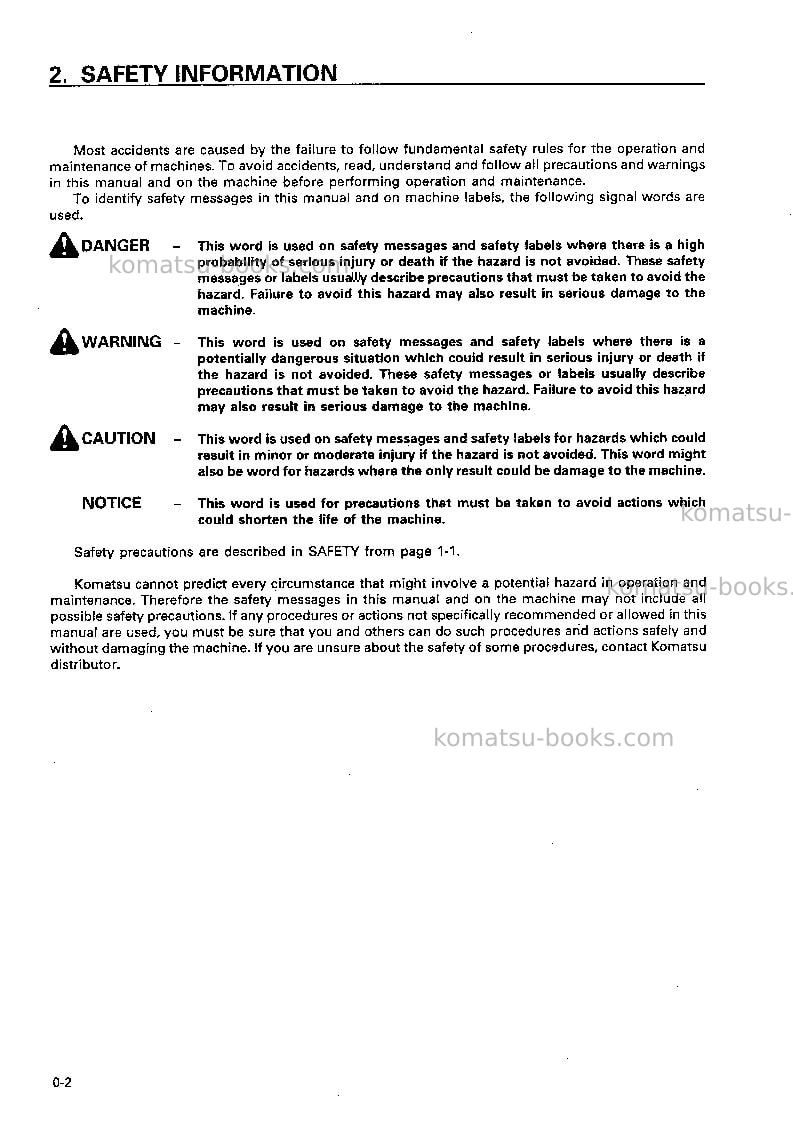 Komatsu br100j-1jpn Operation manual cover Page 3