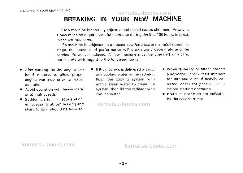 Komatsu d57s-1jpn Operation manual cover Page 3