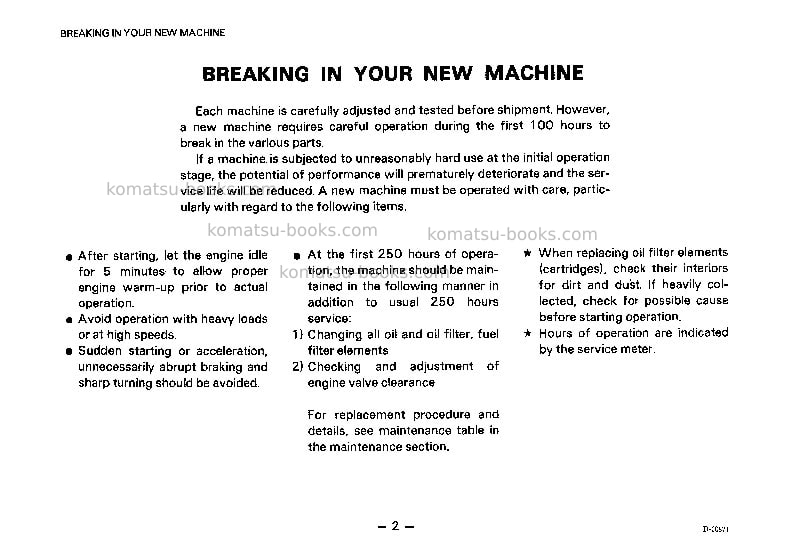 Komatsu d60pl-8jpn Operation manual cover Page 3