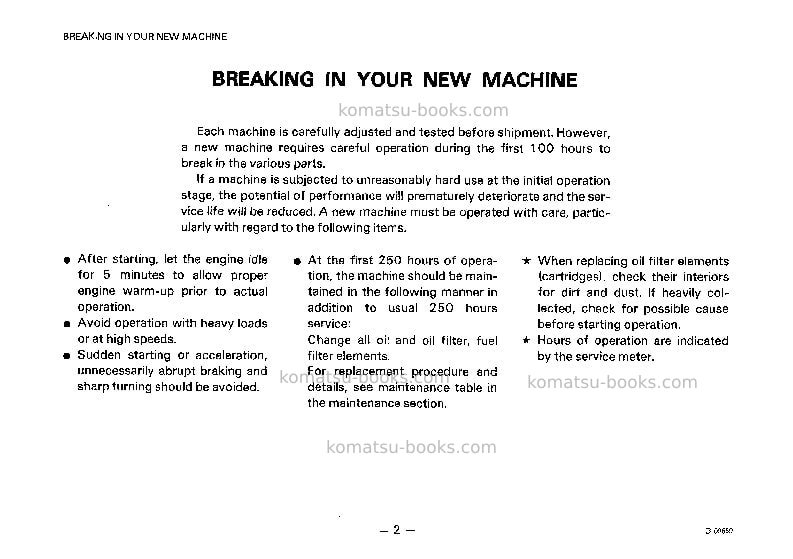Komatsu d65a-8jpn Operation manual cover Page 3 Komatsu d65a-8jpn Operation manual cover Page 3