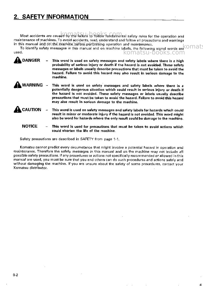 Komatsu wa450-3jpn-ll Operation manual cover Page 3 Komatsu wa450-3jpn-ll Operation manual cover Page 3