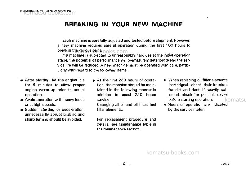 Komatsu d60f-8jpn-a Operation manual cover Page 3