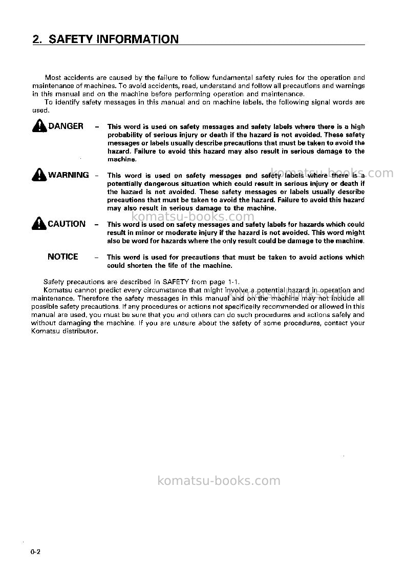 Komatsu d31s-20jpn Operation manual cover Page 3