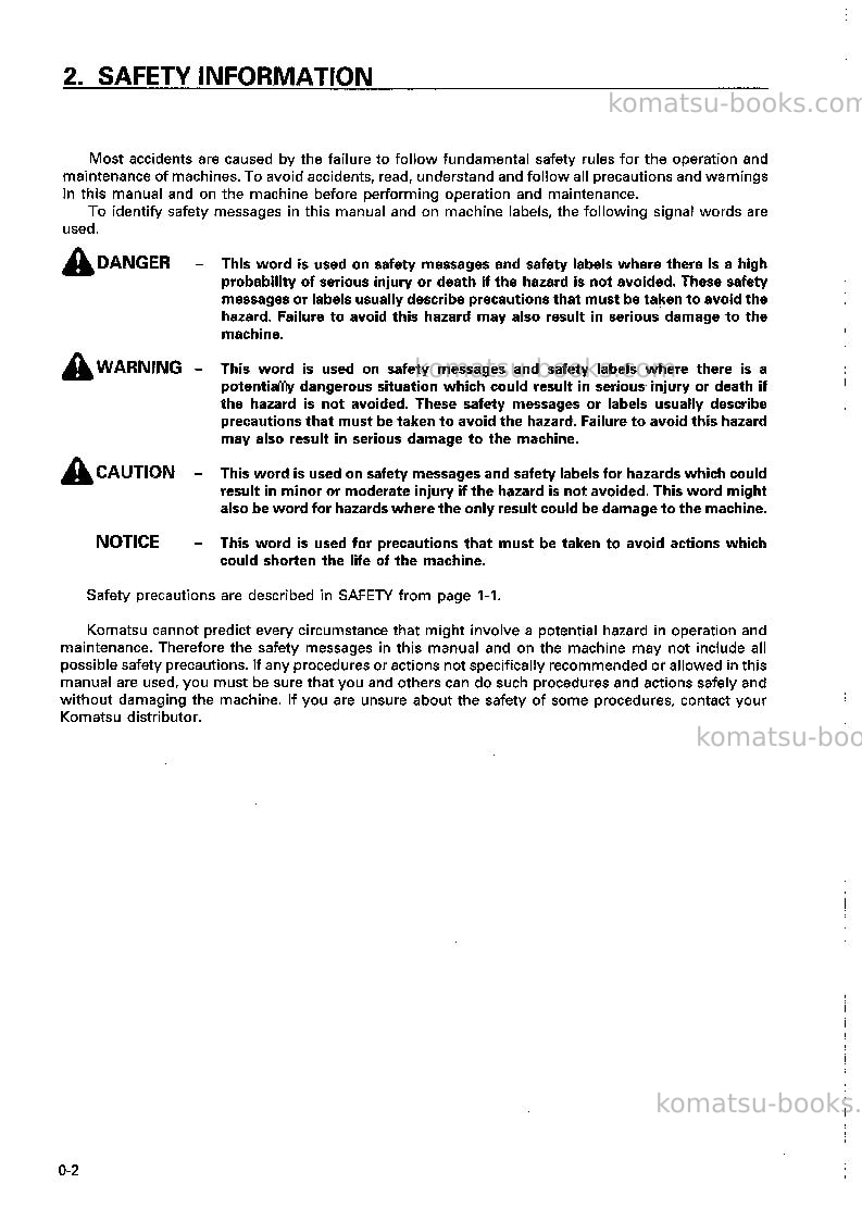 Komatsu wa600-3jpn Operation manual cover Page 3