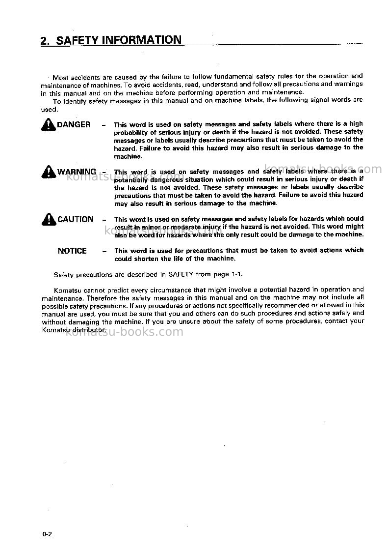 Komatsu wa600-3jpn Operation manual cover Page 3 Komatsu wa600-3jpn Operation manual cover Page 3
