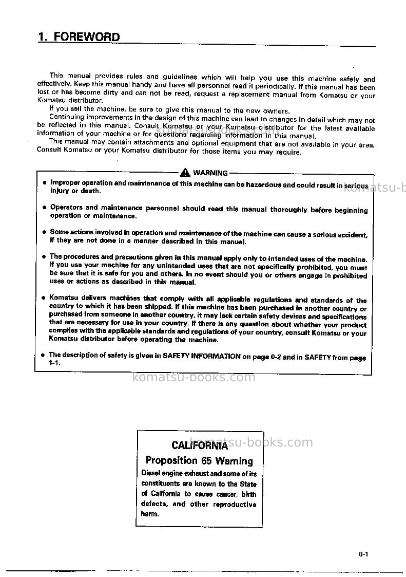 Komatsu wa800-3jpn Operation manual cover Page 3 Komatsu wa800-3jpn Operation manual cover Page 3