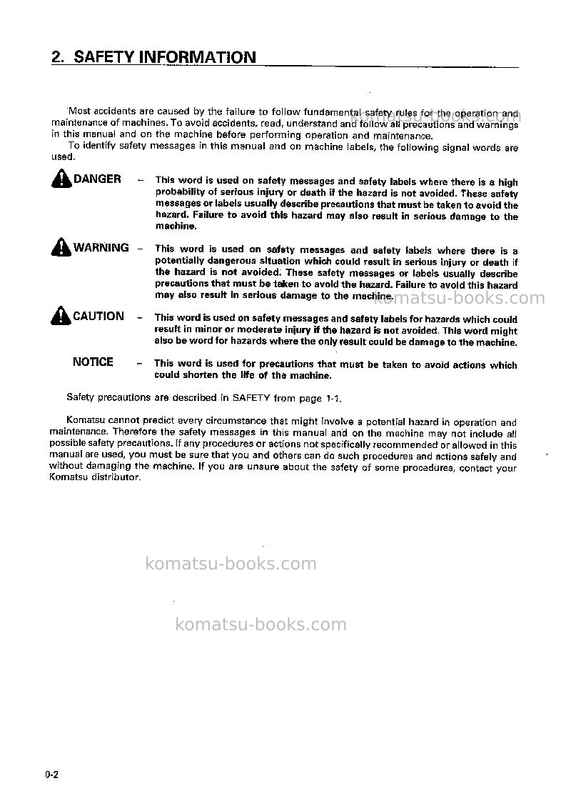 Komatsu wa900-3jpn Operation manual cover Page 3