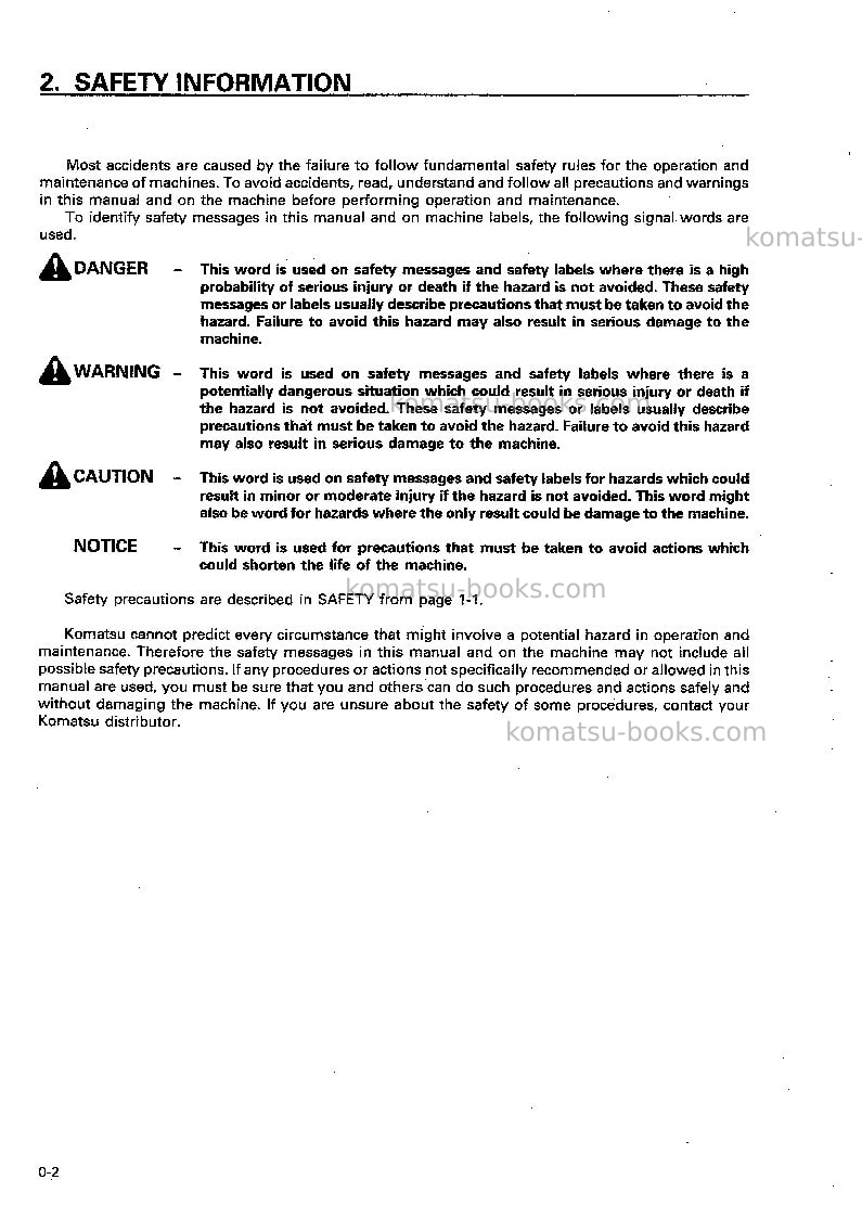 Komatsu hd405-6jpn Operation manual cover Page 3