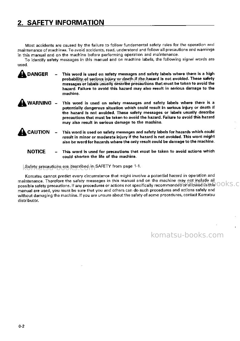 Komatsu eg300bs-5jpn Operation manual cover Page 3 Komatsu eg300bs-5jpn Operation manual cover Page 3