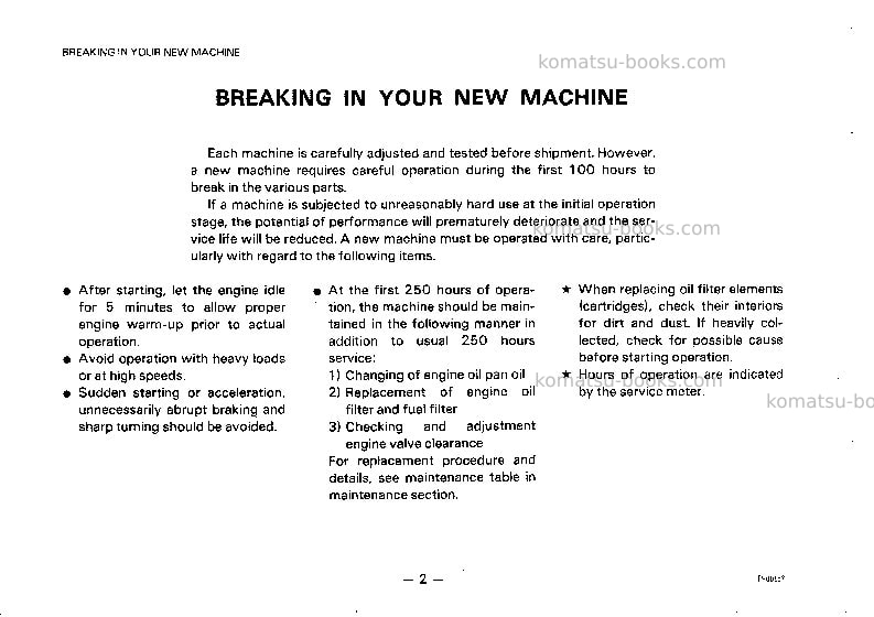 Komatsu pc100l-3jpn Operation manual cover Page 3 Komatsu pc100l-3jpn Operation manual cover Page 3