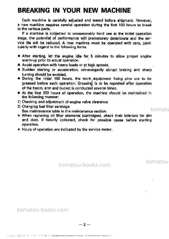 Komatsu pc120-5jpn Operation manual cover Page 3