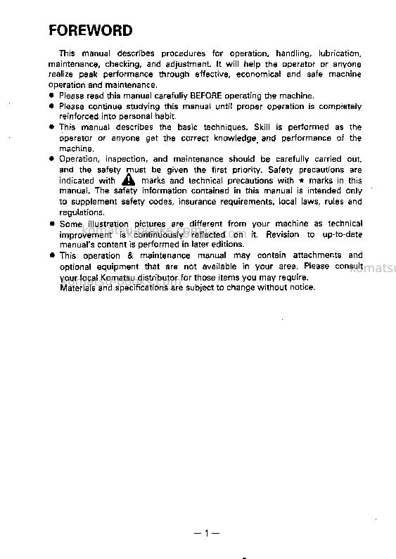 Komatsu pc120-5jpn Operation manual cover Page 3 Komatsu pc120-5jpn Operation manual cover Page 3