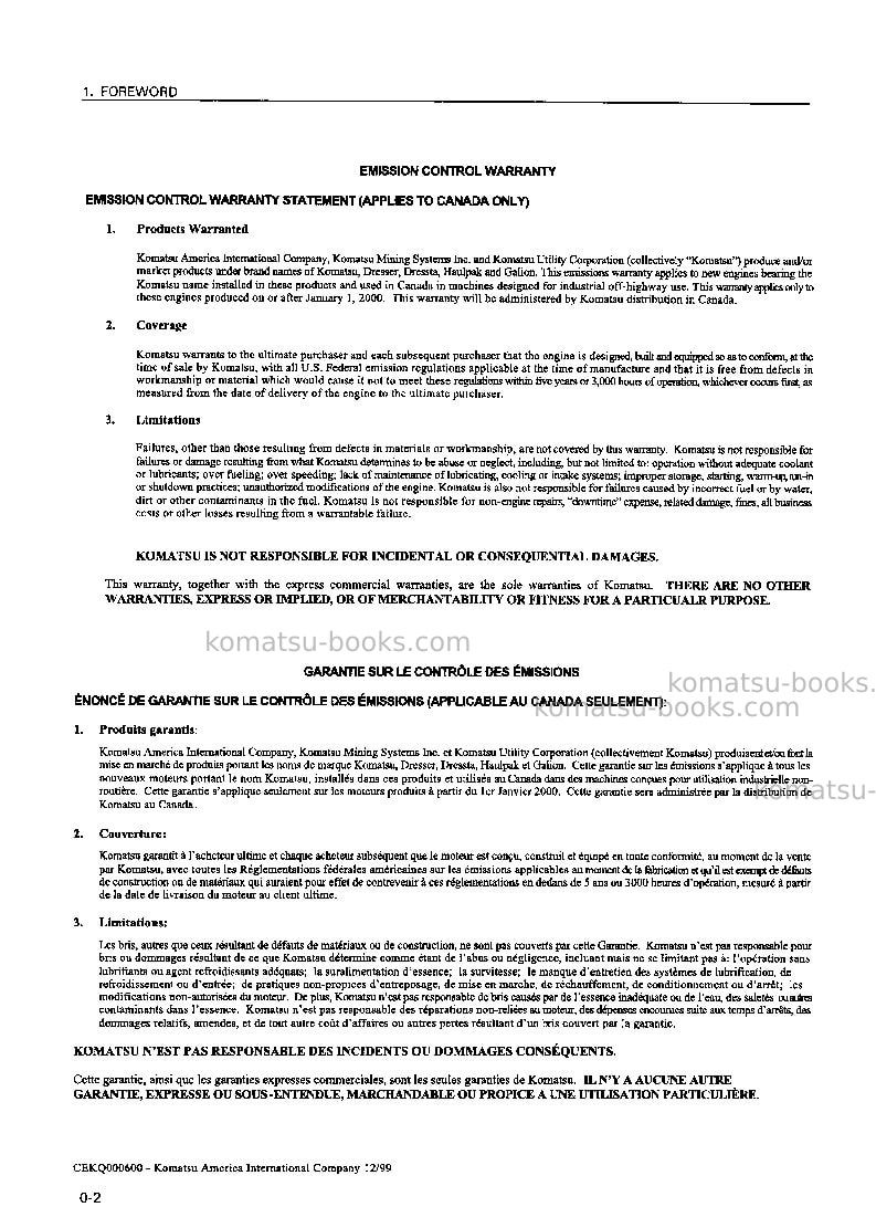 Komatsu hd785-5jpn Operation manual cover Page 3 Komatsu hd785-5jpn Operation manual cover Page 3