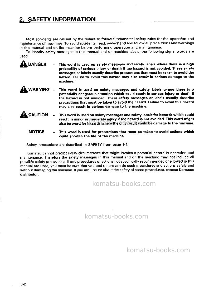 Komatsu pc400-5jpn-mighty Operation manual cover Page 3 Komatsu pc400-5jpn-mighty Operation manual cover Page 3