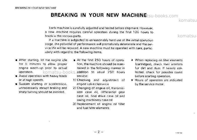 Komatsu pw100-3jpn Operation manual cover Page 3 Komatsu pw100-3jpn Operation manual cover Page 3