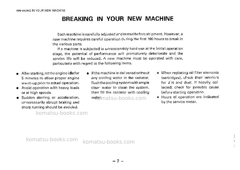 Komatsu pw100-3jpn Operation manual cover Page 3 Komatsu pw100-3jpn Operation manual cover Page 3