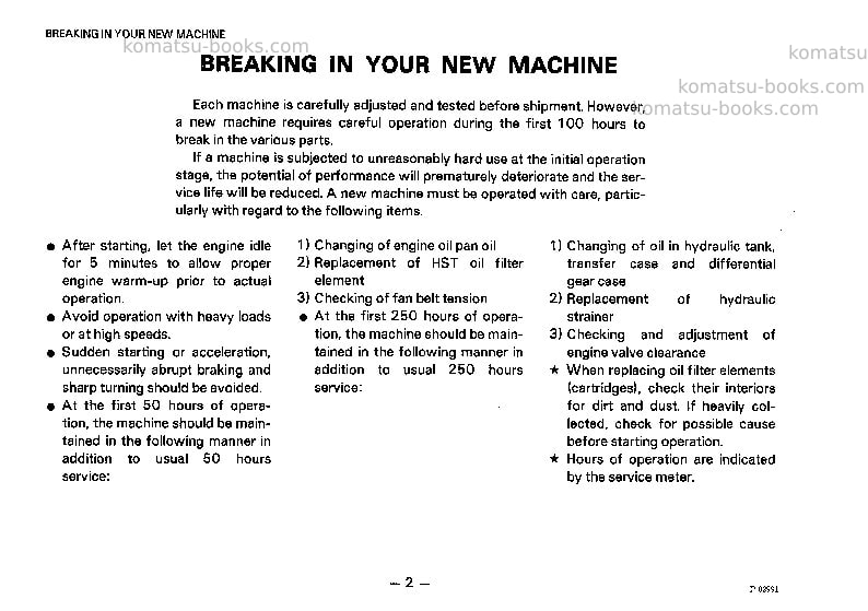 Komatsu pw05-1jpn Operation manual cover Page 3 Komatsu pw05-1jpn Operation manual cover Page 3