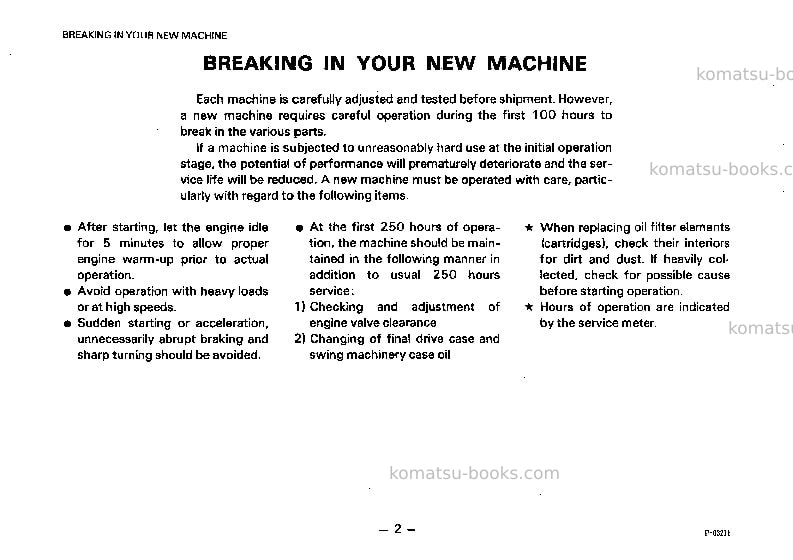 Komatsu pc50uu-1jpn Operation manual cover Page 3 Komatsu pc50uu-1jpn Operation manual cover Page 3