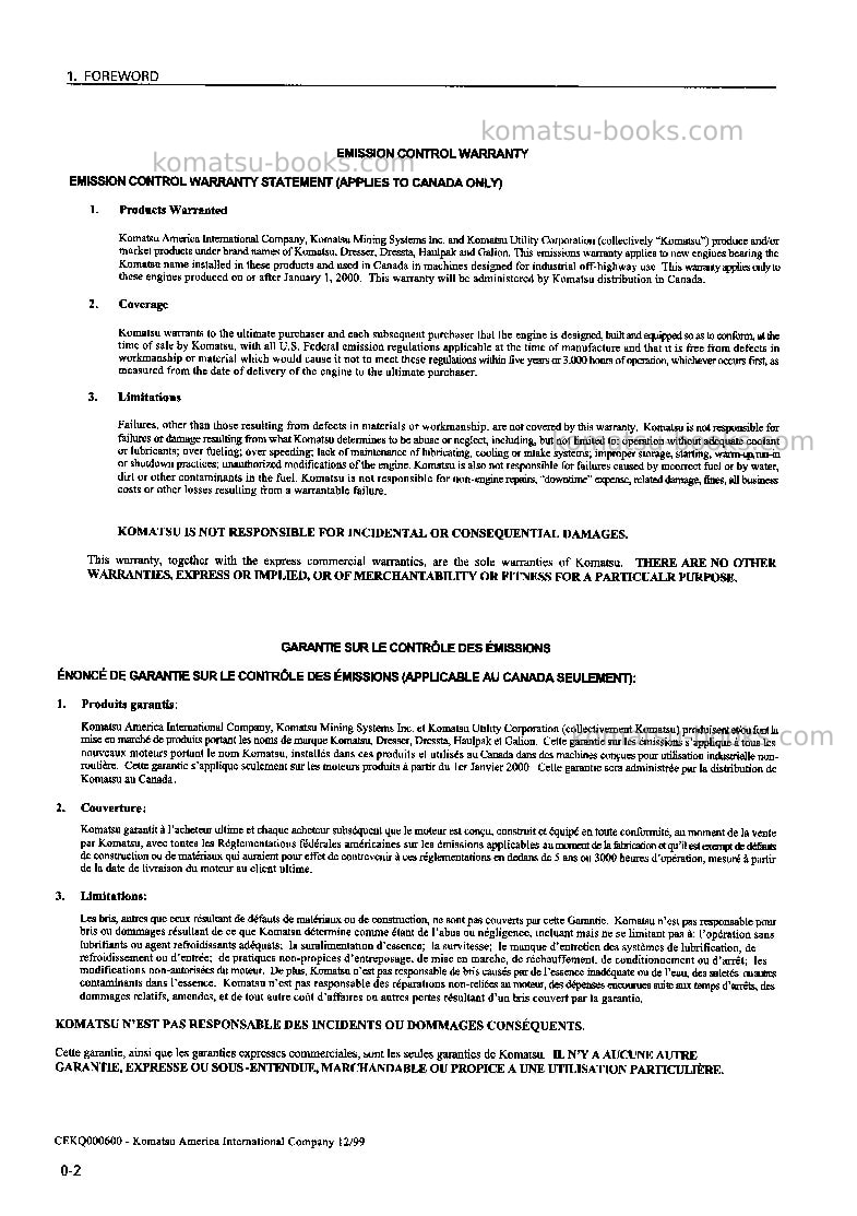 Komatsu d155ax-5jpn Operation manual cover Page 3 Komatsu d155ax-5jpn Operation manual cover Page 3