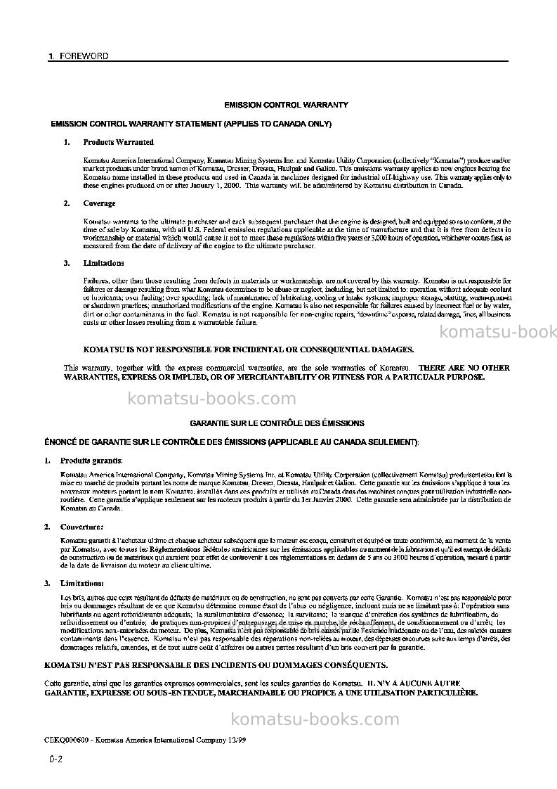 Komatsu gd825a-2jpn Operation manual cover Page 3 Komatsu gd825a-2jpn Operation manual cover Page 3