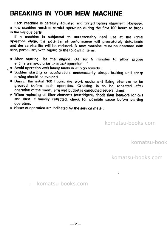 Komatsu pc150-5jpn Operation manual cover Page 3