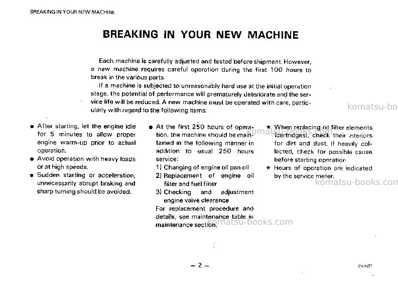 Komatsu pc150-3jpn-c spec Operation manual cover Page 3