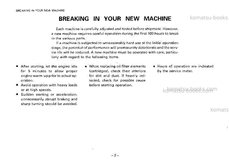 Komatsu pc03-1jpn Operation manual cover Page 3 Komatsu pc03-1jpn Operation manual cover Page 3