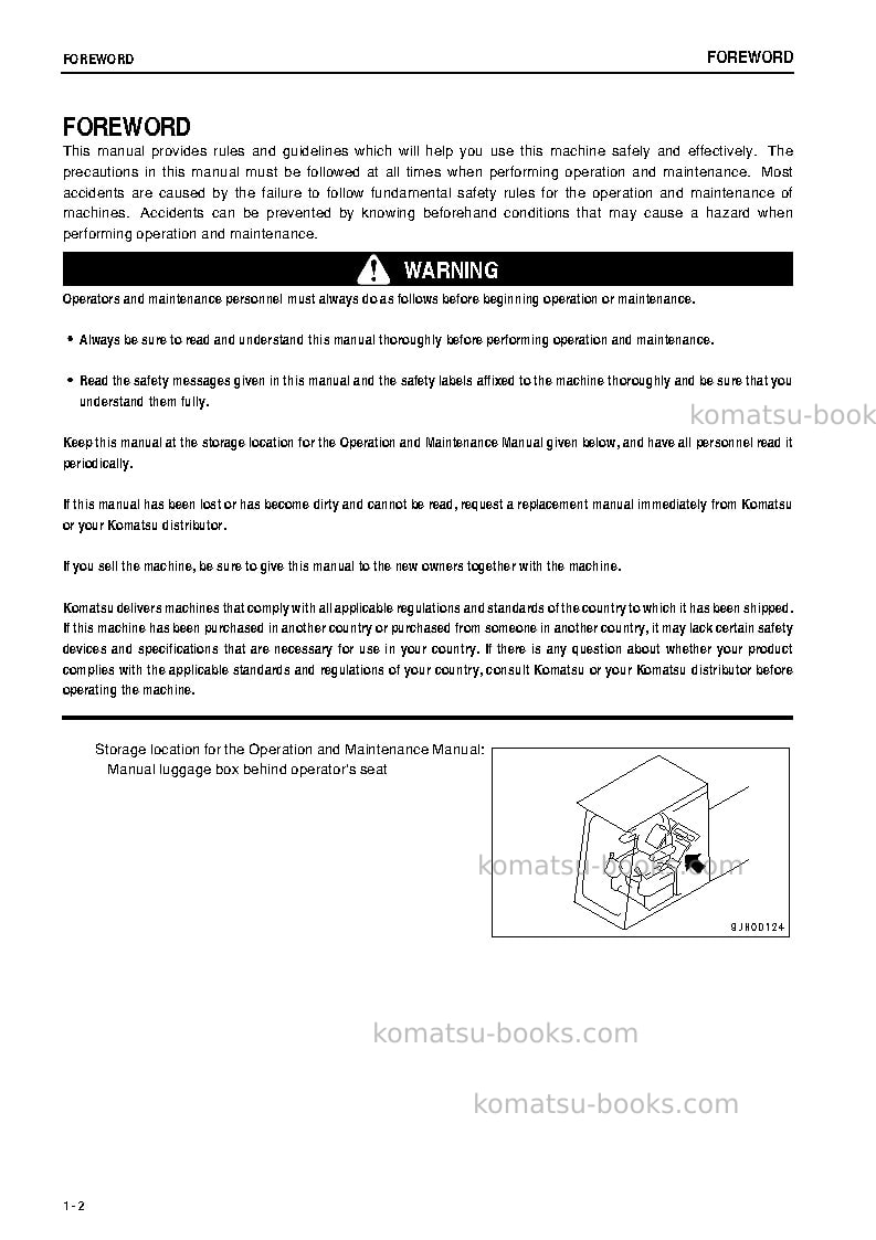 Komatsu pc600lc-6jpn Operation manual cover Page 3