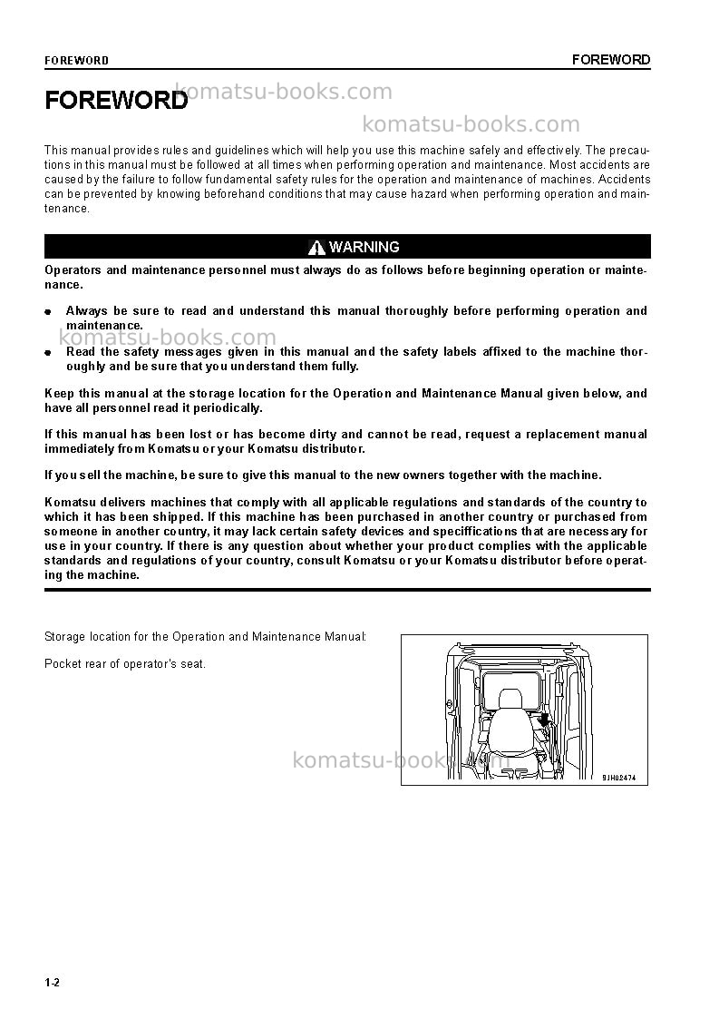Komatsu pc1800-6jpn Operation manual cover Page 3 Komatsu pc1800-6jpn Operation manual cover Page 3