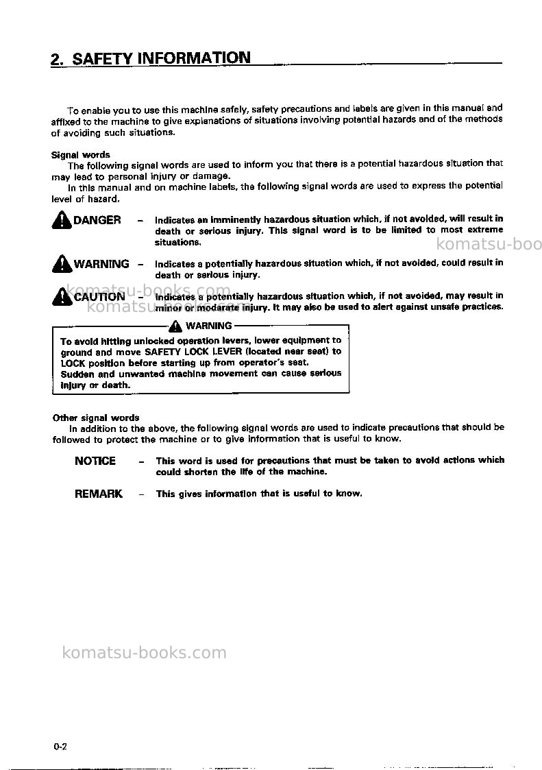 Komatsu d155a-2jpn-emission eng Operation manual cover Page 3 Komatsu d155a-2jpn-emission eng Operation manual cover Page 3