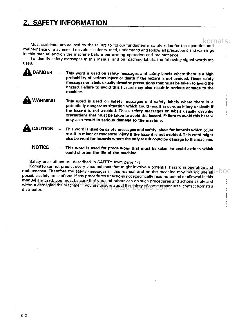 Komatsu pc75uu-3jpn Operation manual cover Page 3