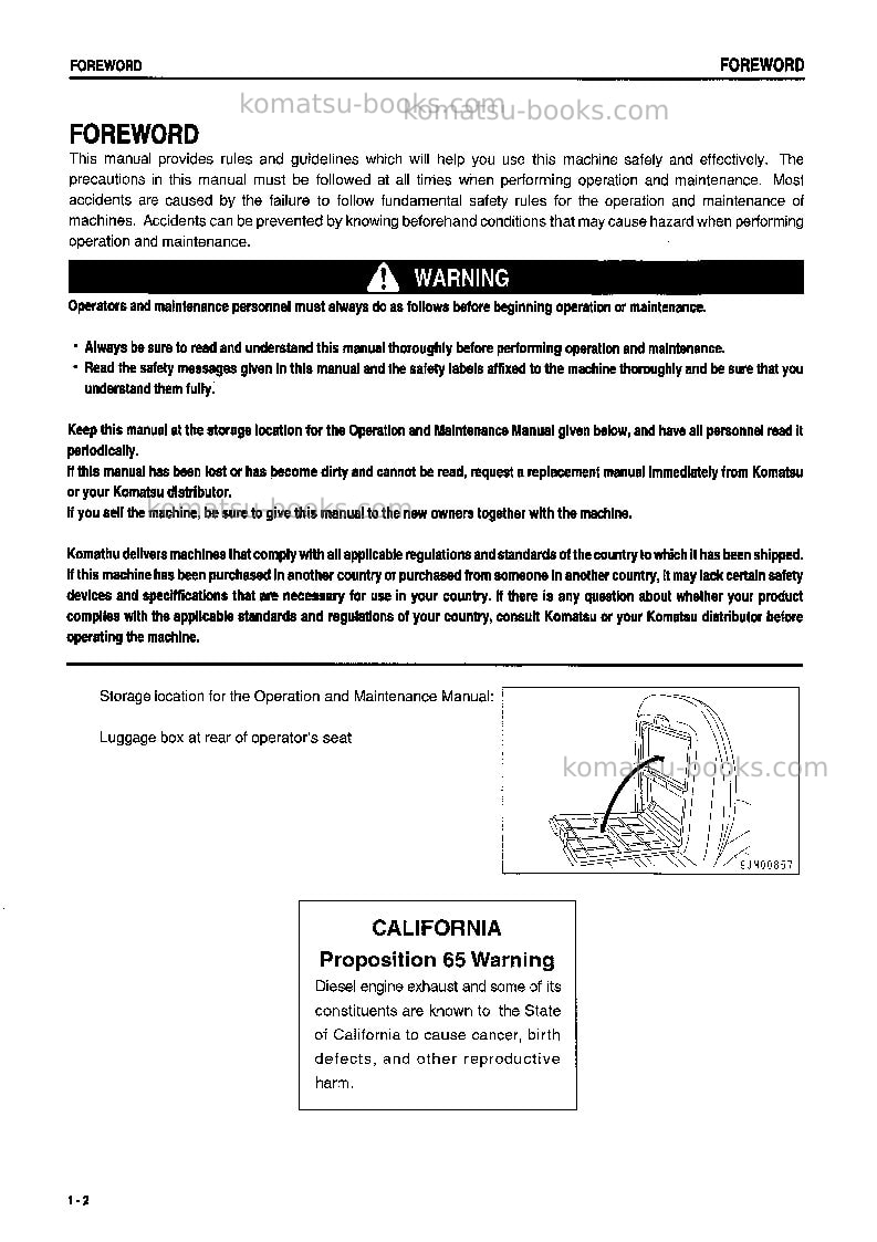 Komatsu pc20mr-1jpn Operation manual cover Page 3 Komatsu pc20mr-1jpn Operation manual cover Page 3