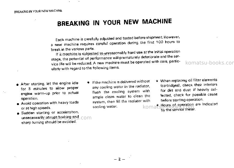 Komatsu gd705a-4jpn Operation manual cover Page 3