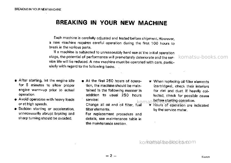Komatsu gd705a-4jpn-for usa Operation manual cover Page 3