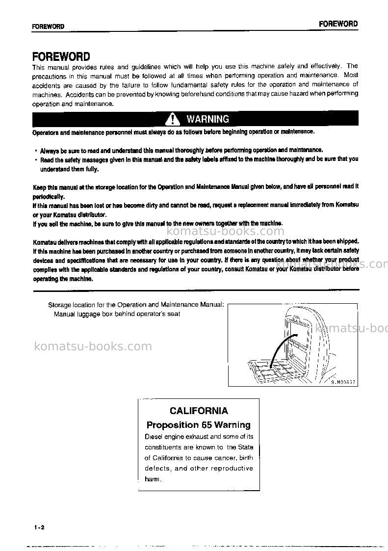 Komatsu pc40mrx-1jpn-for eu Operation manual cover Page 3